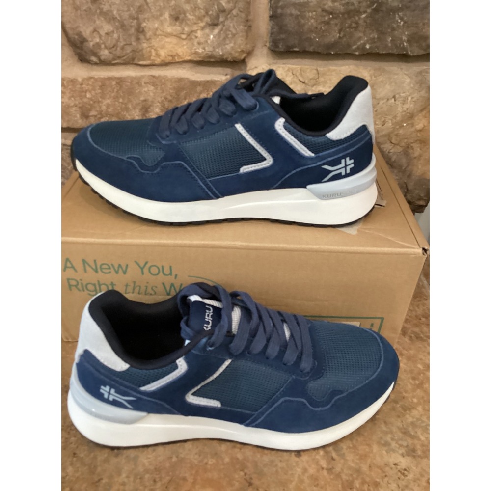 KURU Apogee Unisex Indigo Suede Mesh Sneakers Women 9, Men 7.5  - New
